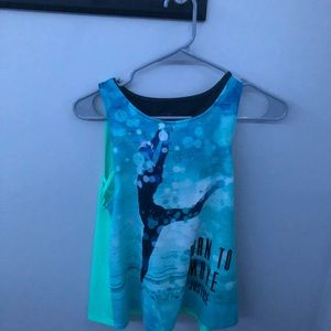 Girl “Born to Move” athletic top with attached bra